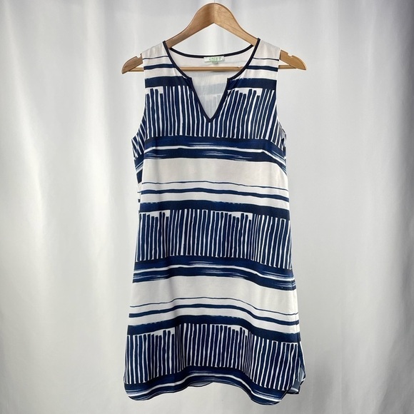 Jade Melody Tak Sleeveless V Neck Shift Dress in Navy White‎ Size Small - Picture 1 of 4
